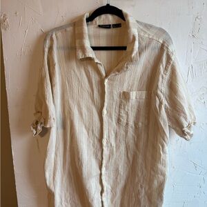 Casual Cream Button Down Shirt for Men